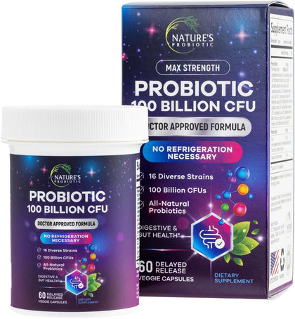 Nature's Probiotic Probiotic Blend 100 Billion CFU capsules front view