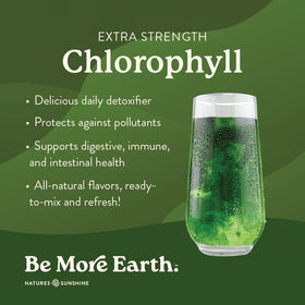 Nature's Sunshine Chlorophyll Stick Packs back view showing nutritional information