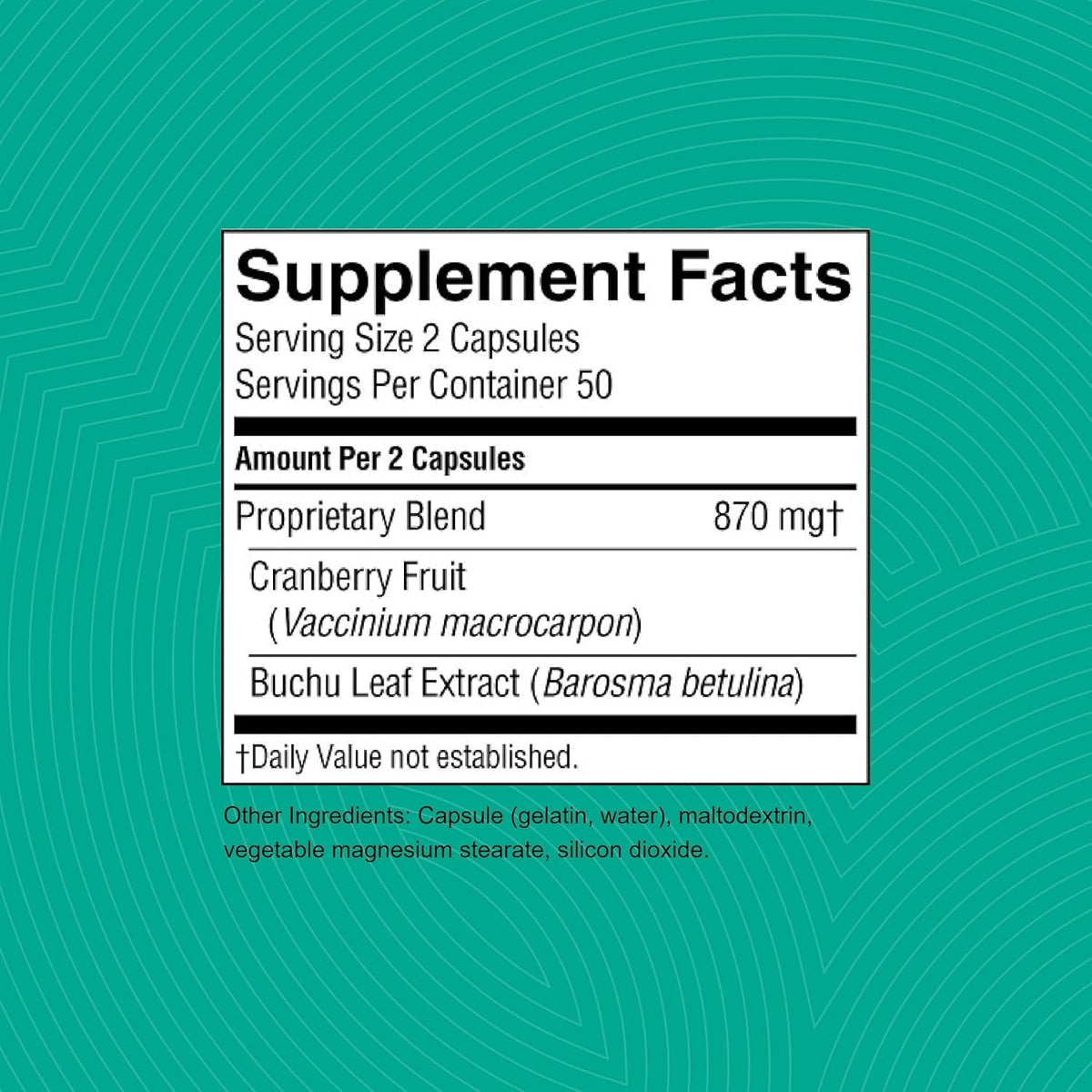 Nature's Sunshine Cranberry and Buchu Concentrate 100 Capsules with measuring spoon