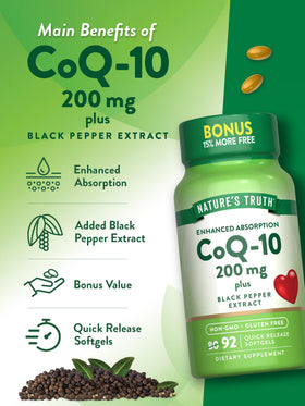 Nature's Truth CoQ10 200 mg Softgels close-up of softgel