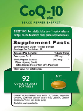 Nature's Truth CoQ10 200 mg Softgels side view