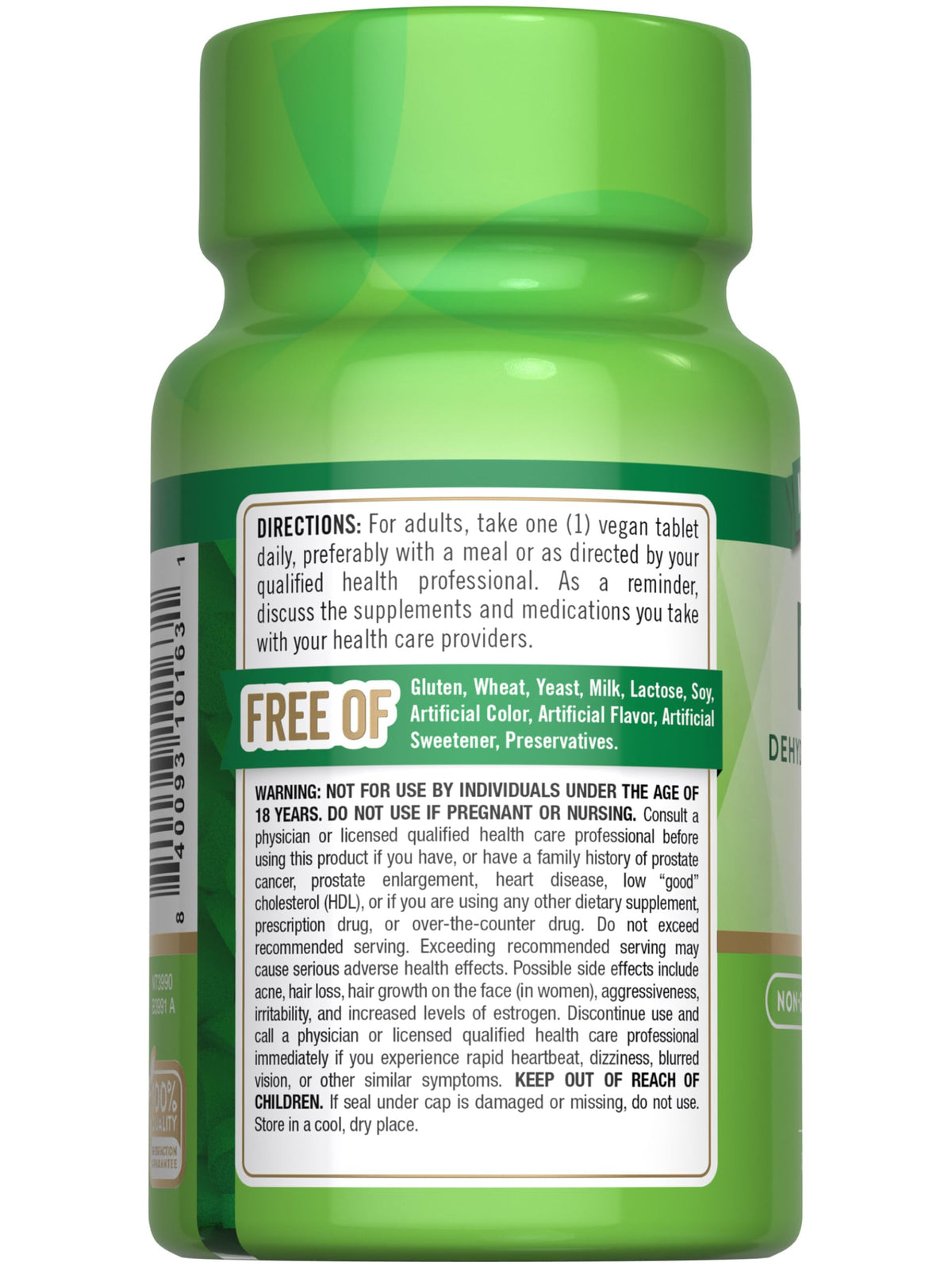 Nature's Truth DHEA 25mg Tablets displayed on a wooden table