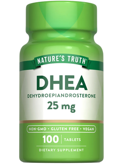 Nature's Truth DHEA 25mg Tablets front view with packaging