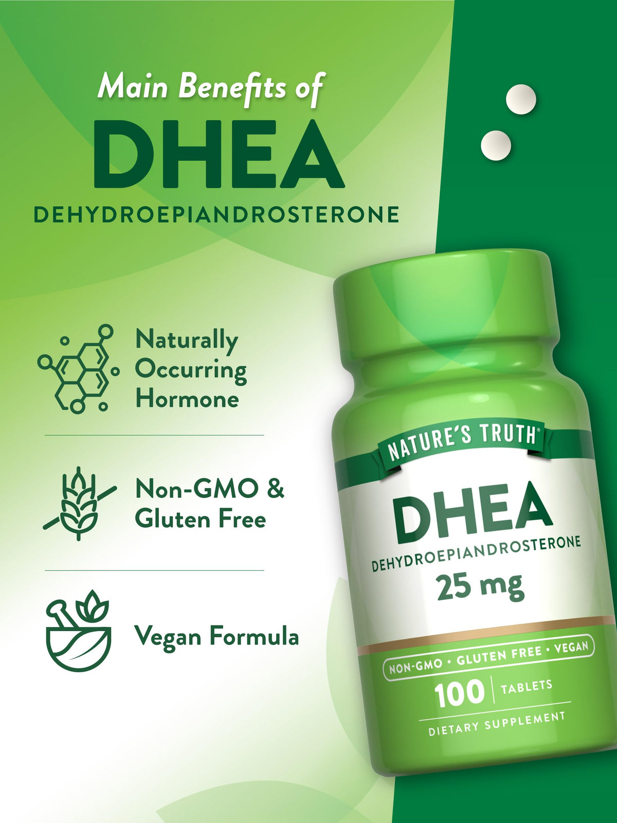 Nature's Truth DHEA 25mg Tablets in a lifestyle setting