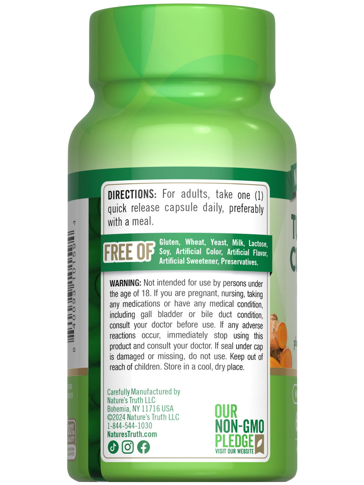 Nature's Truth Turmeric Curcumin capsule opened to show contents