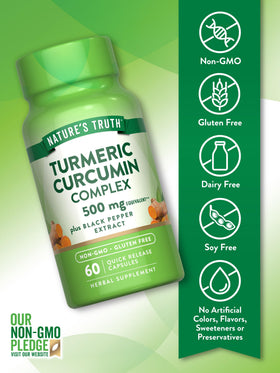 Nature's Truth Turmeric Curcumin capsules in a hand