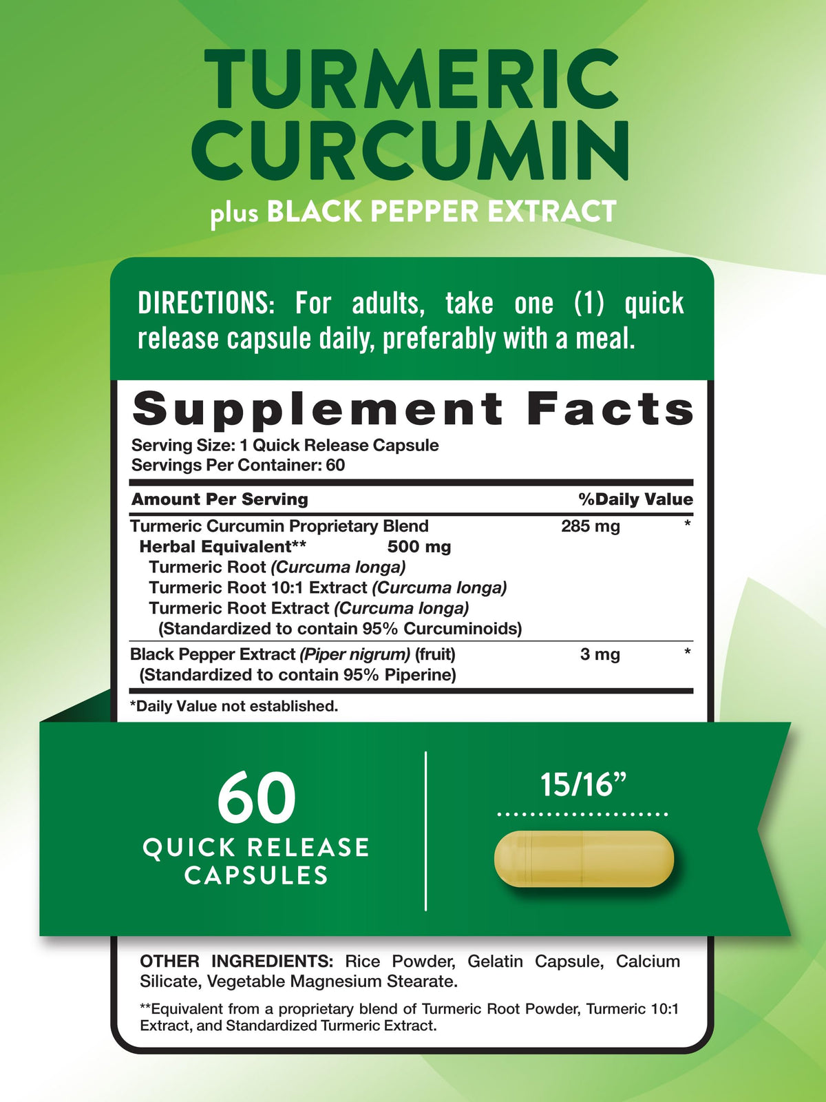 Nature's Truth Turmeric Curcumin side view with label