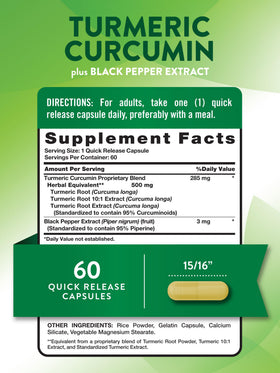 Nature's Truth Turmeric Curcumin side view with label