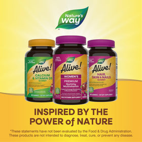 Nature's Way Alive! Premium Women's Gummy Multivitamin on a kitchen counter