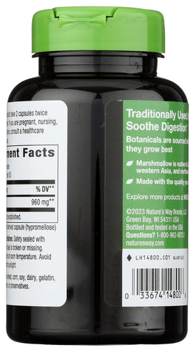 Nature's Way Marshmallow Root 960 mg capsule bottle side view