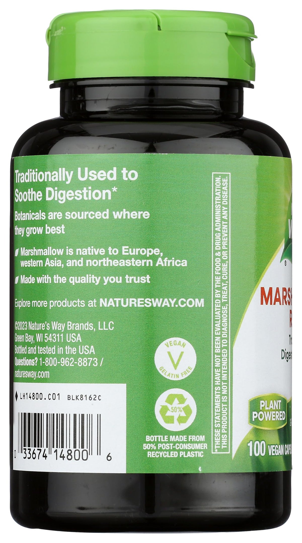 Nature's Way Marshmallow Root 960 mg capsules with herbal ingredients
