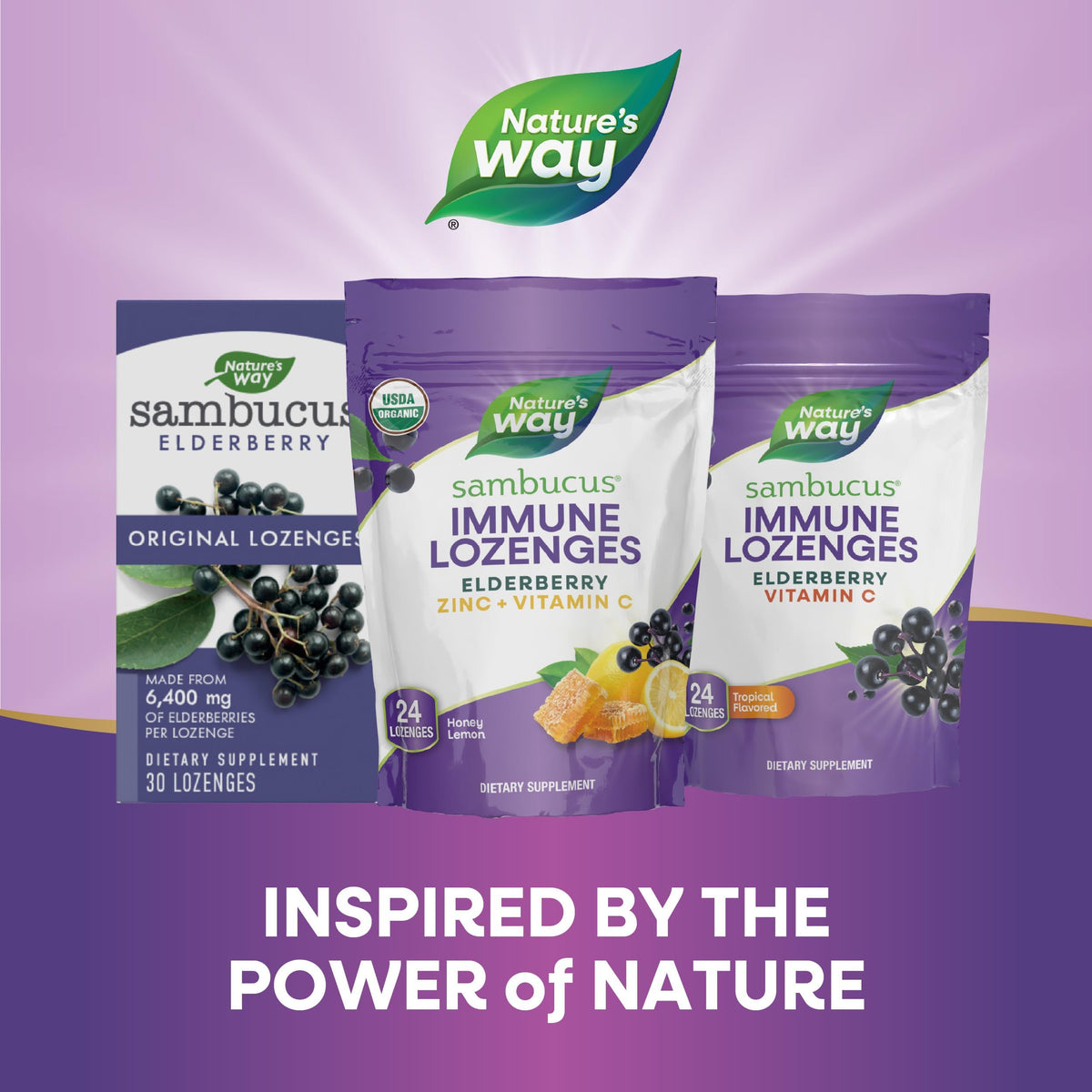 Nature's Way Sambucus Zinc Lozenges dissolving in mouth