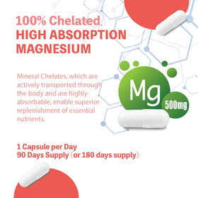 Nature4U Magnesium Glycinate 500mg back view of bottle