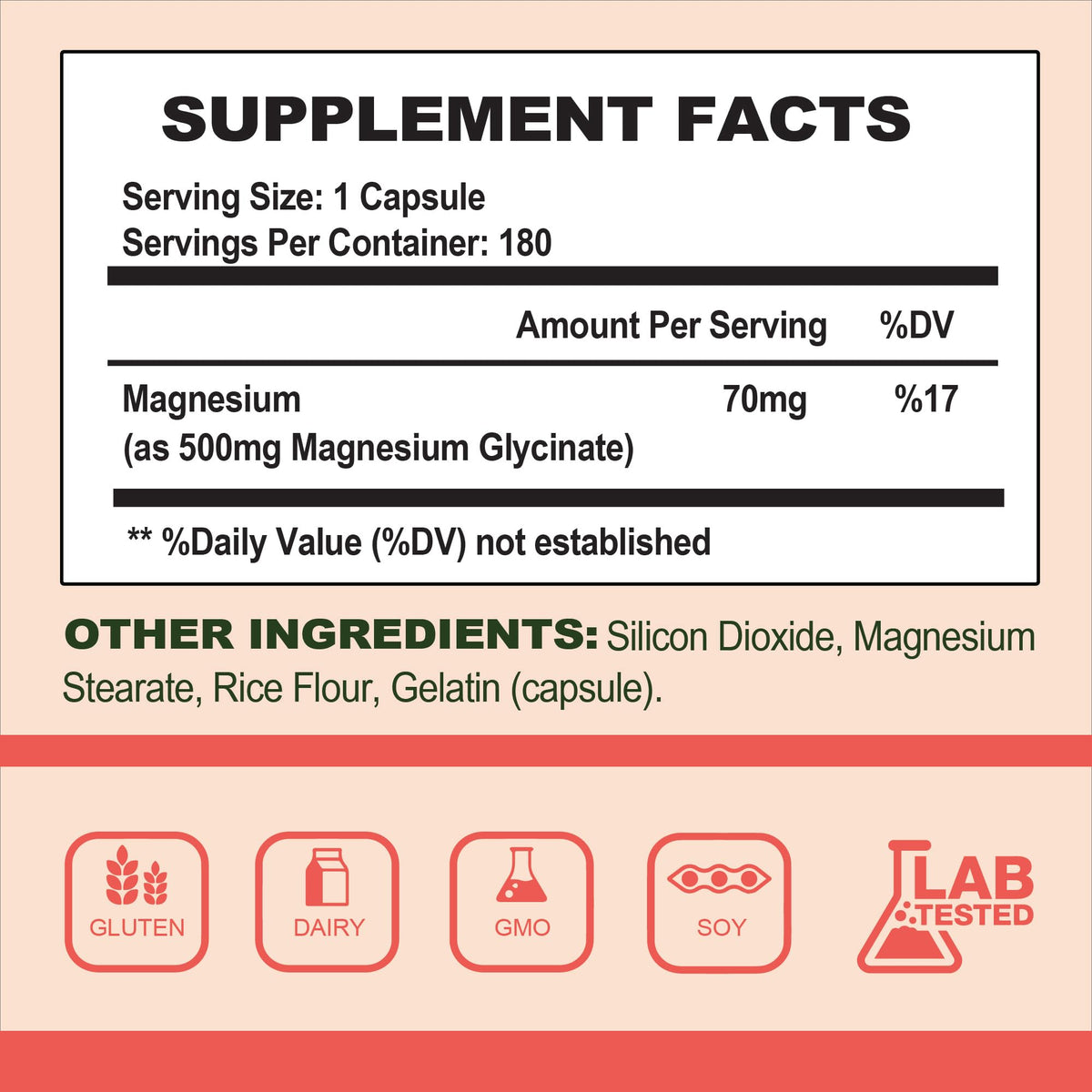 Nature4U Magnesium Glycinate 500mg capsules on a wooden table