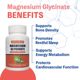 Nature4U Magnesium Glycinate 500mg close-up of capsules