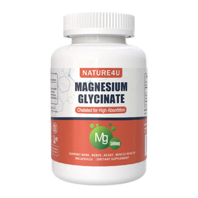 Nature4U Magnesium Glycinate 500mg front view of bottle