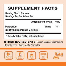 Nature4U Magnesium Glycinate 500mg side view with label