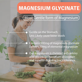 Nature4U Magnesium Glycinate capsules displayed with other supplements