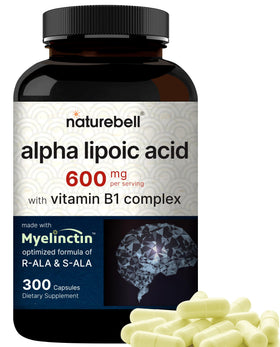 NatureBell Alpha Lipoic Acid Complex 600mg capsules front view