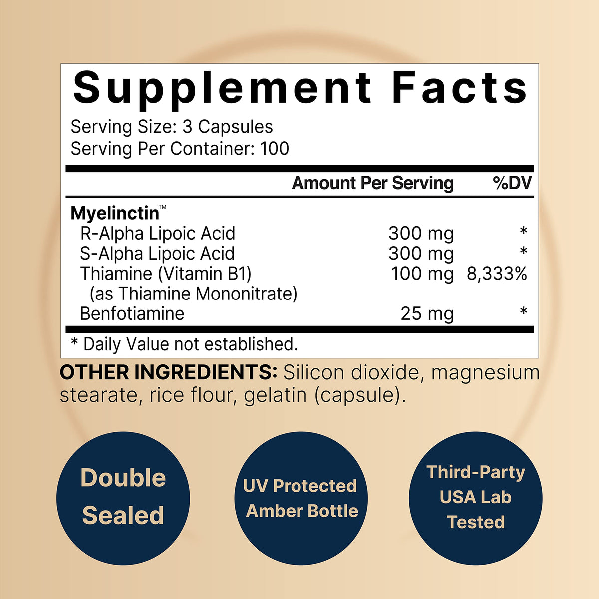 NatureBell Alpha Lipoic Acid Complex bottle with 300 capsules