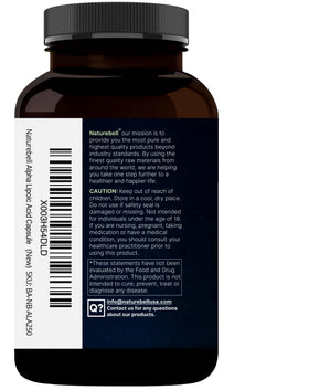 NatureBell Alpha Lipoic Acid Complex label showing ingredients