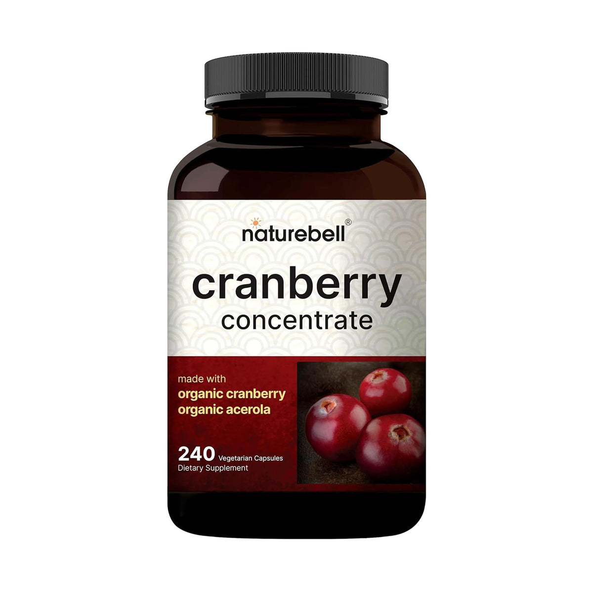 NatureBell Cranberry Concentrate 240 Capsules front view