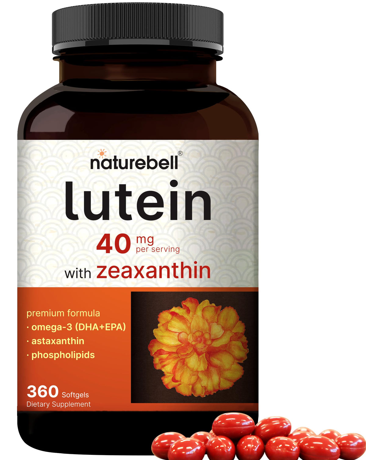 NatureBell Lutein 40mg softgels bottle front view