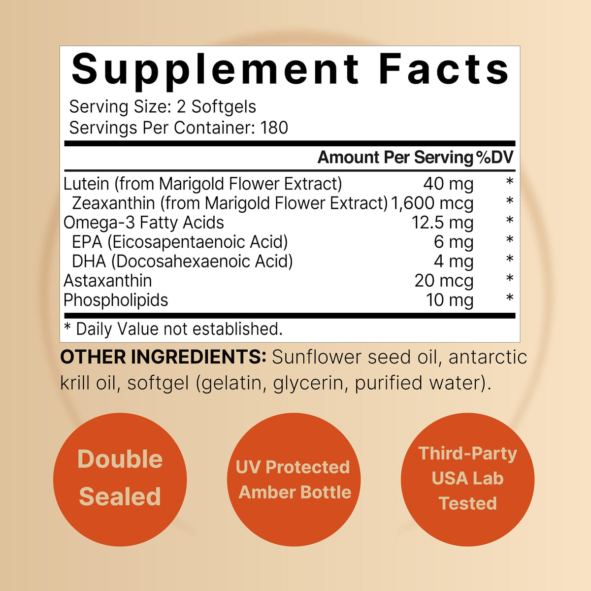 NatureBell Lutein 40mg softgels side view