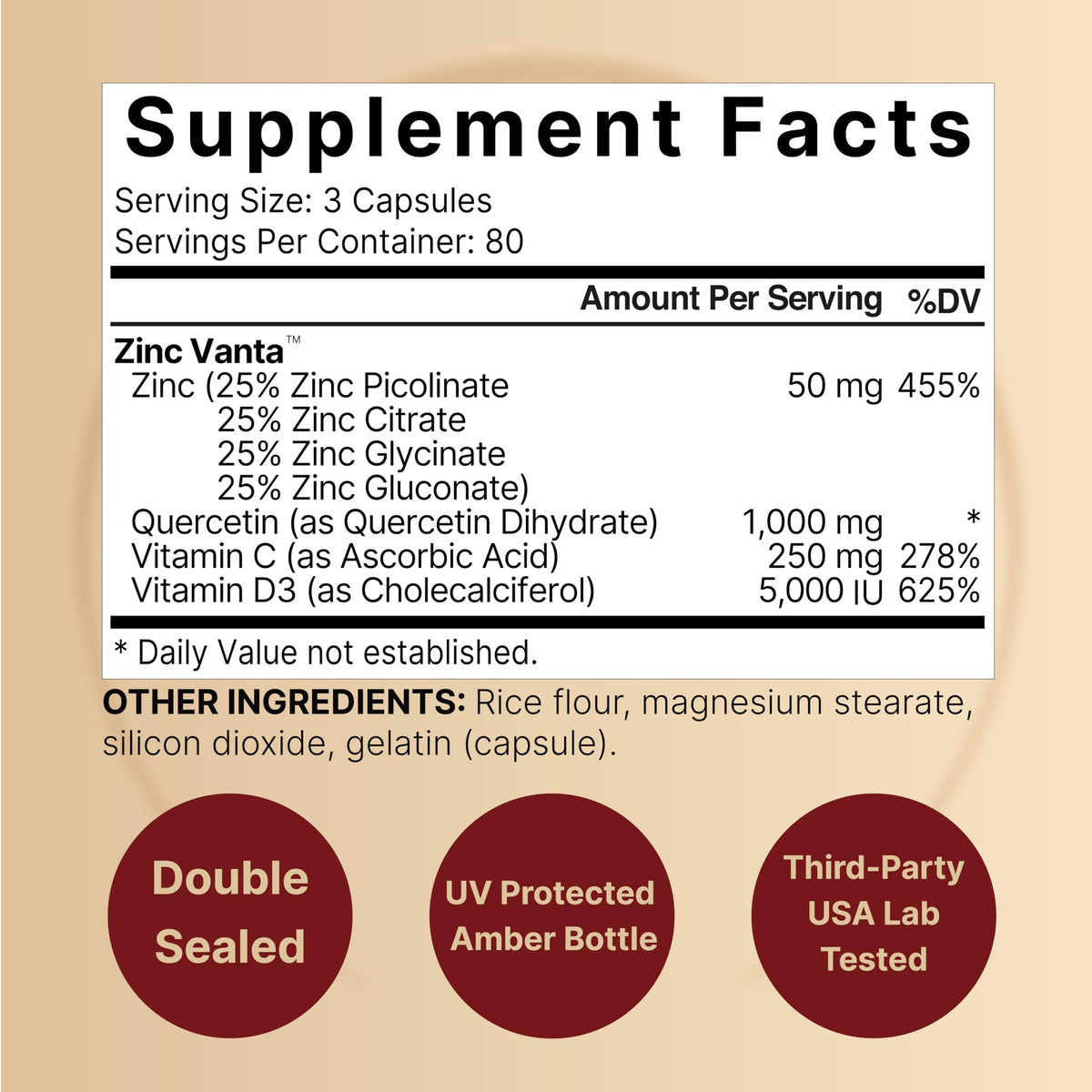 NatureBell Zinc Quercetin 2 pack side view