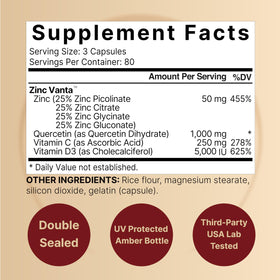 NatureBell Zinc Quercetin 2 pack side view