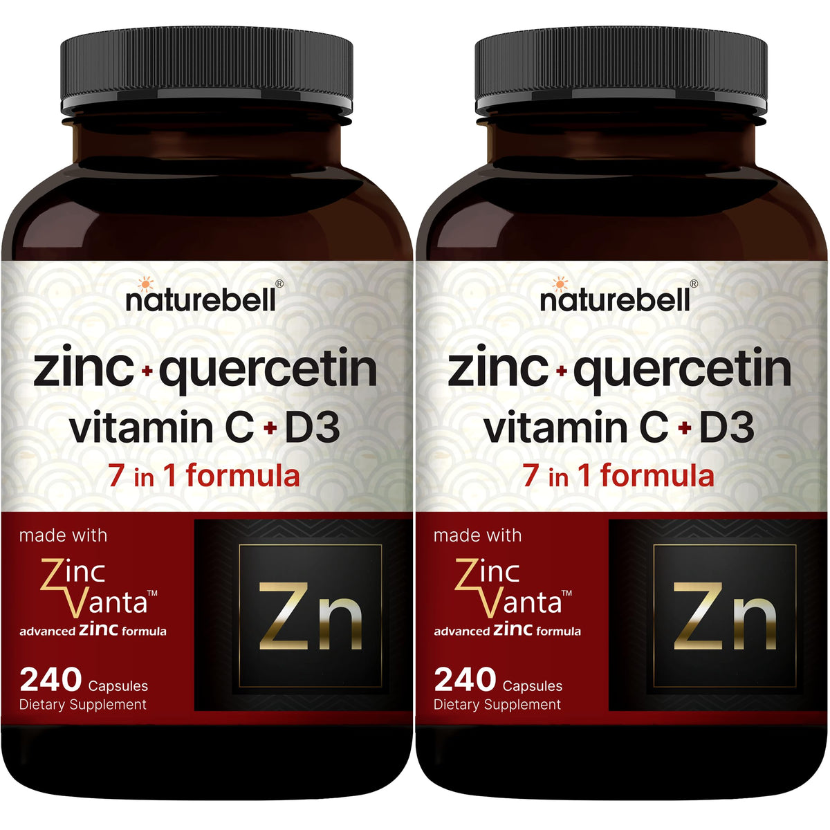 NatureBell Zinc Quercetin 480 Capsules front view