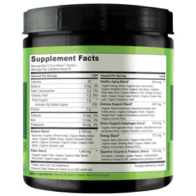 NATURELO Raw Greens Superfood Powder 240g Mixed Berry in a bowl