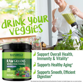 NATURELO Raw Greens Superfood Powder 240g Mixed Berry ingredient list