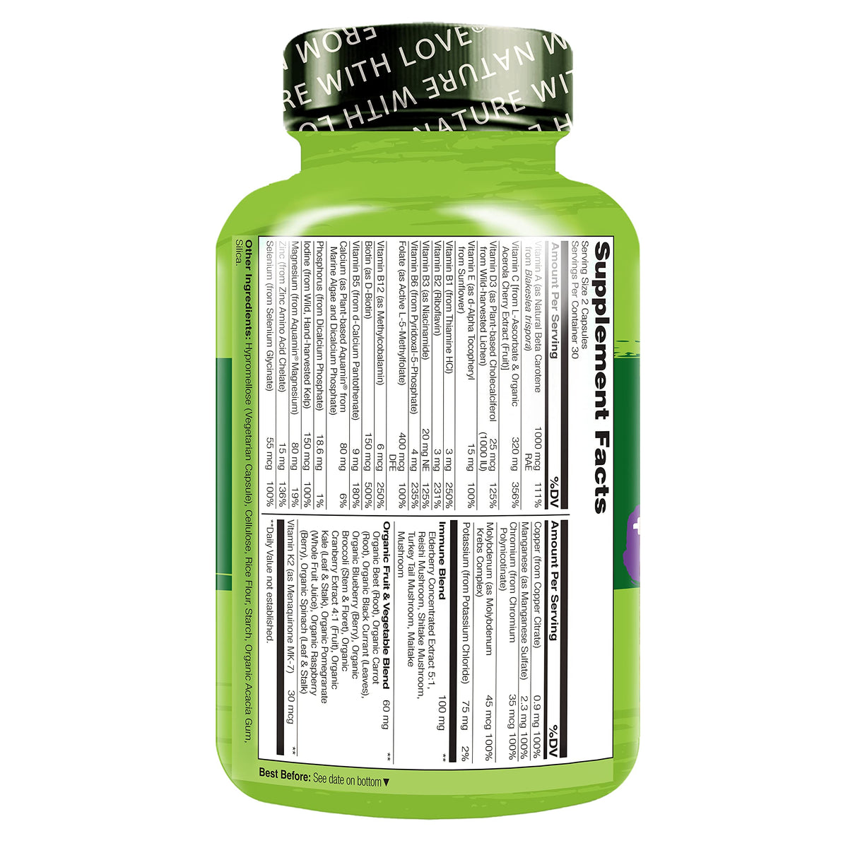 NATURELO Whole Food Multivitamin displayed with lifestyle items