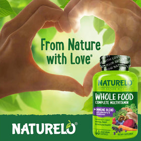 NATURELO Whole Food Multivitamin label close-up
