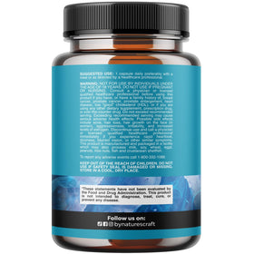 Natures Craft DHEA Supplement 50mg bottle with a glass of water