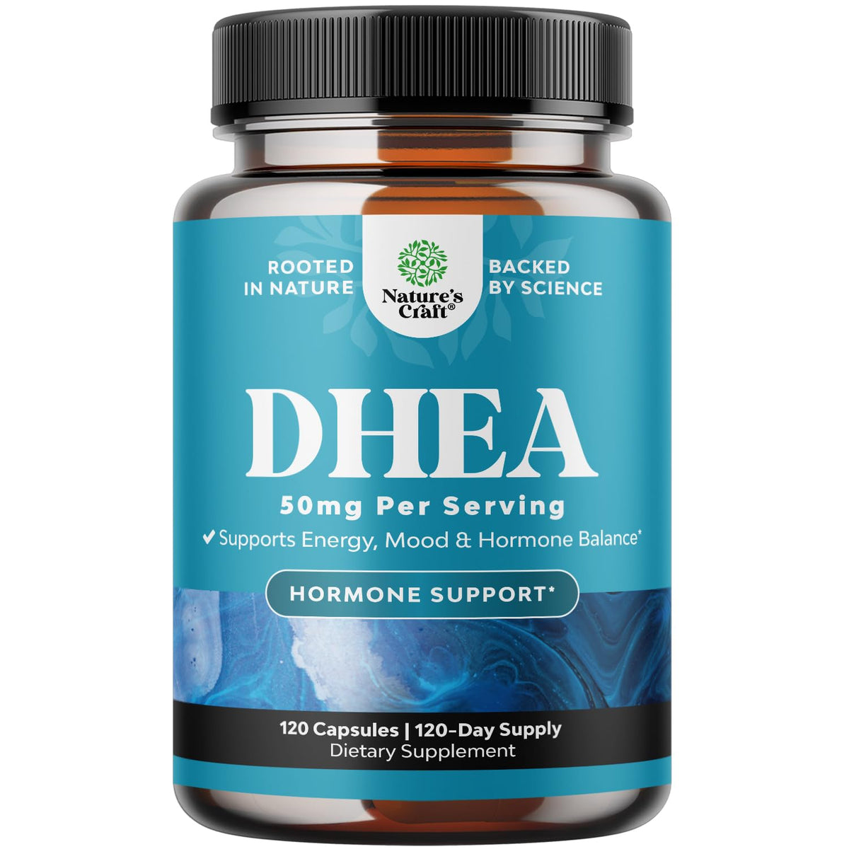 Natures Craft DHEA Supplement 50mg front view of bottle