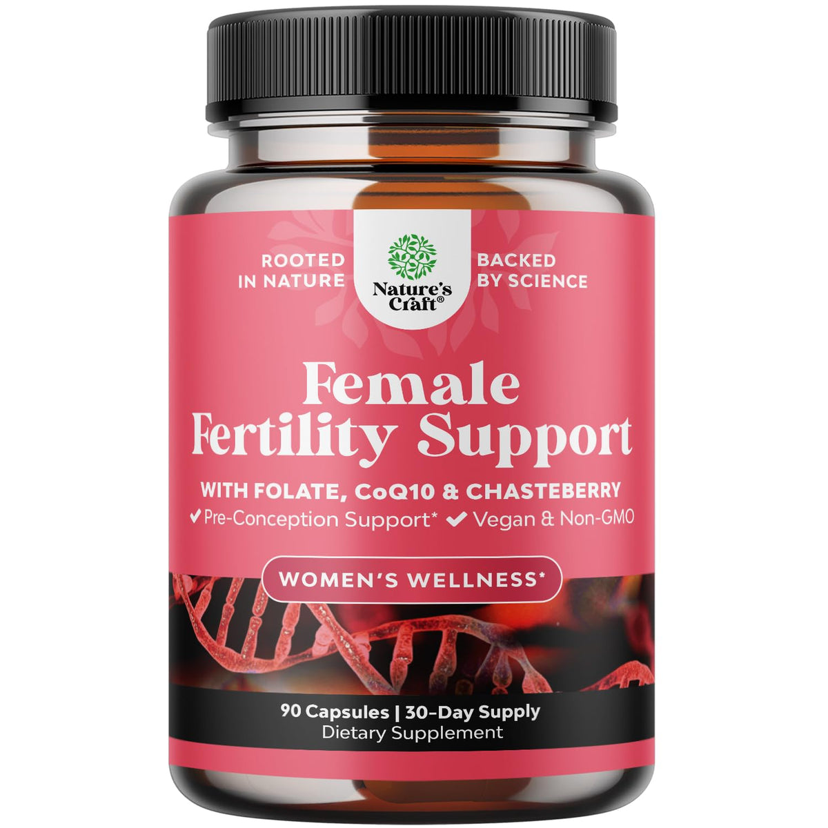 Natures Craft Fertility Supplements 90 count bottle front view