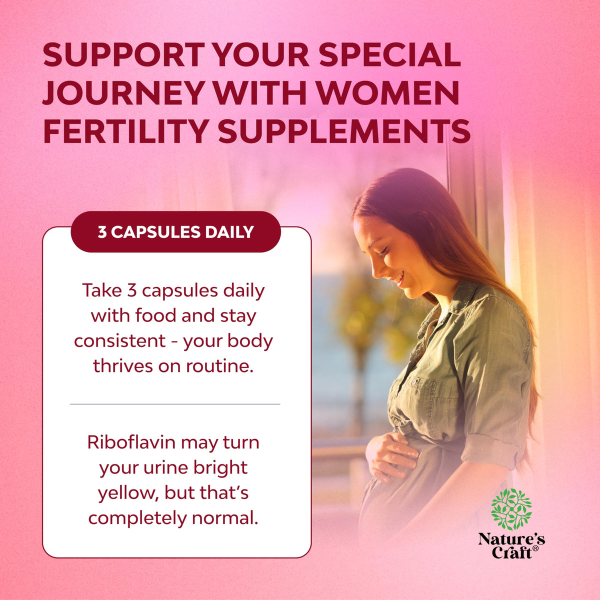 Natures Craft Fertility Supplements capsules close-up