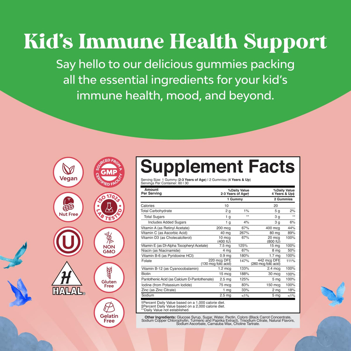 Natures Craft Kids Multivitamin Gummies with a measuring spoon