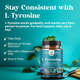 Natures Craft L-Tyrosine 500mg Capsules bottle with label