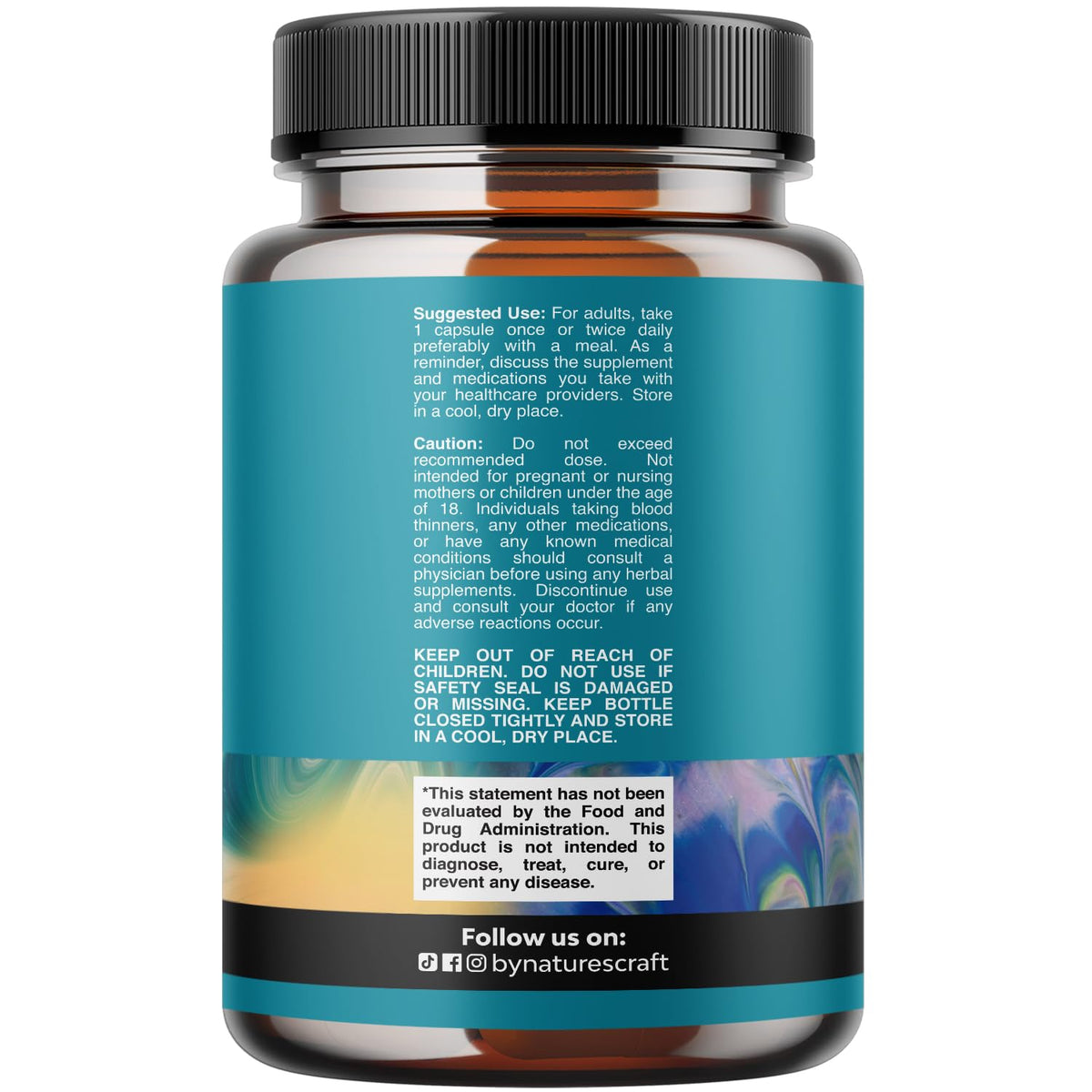 Natures Craft L-Tyrosine 500mg Capsules side view
