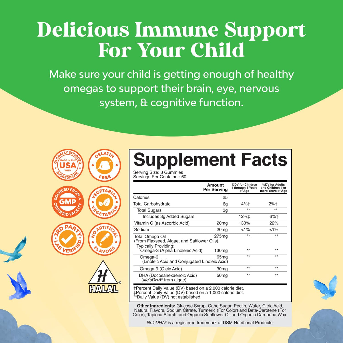 Natures Craft Omega DHA Gummies for Kids in a lifestyle setting