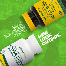 NaturesPlus Mega B-100 Complex bottle side view