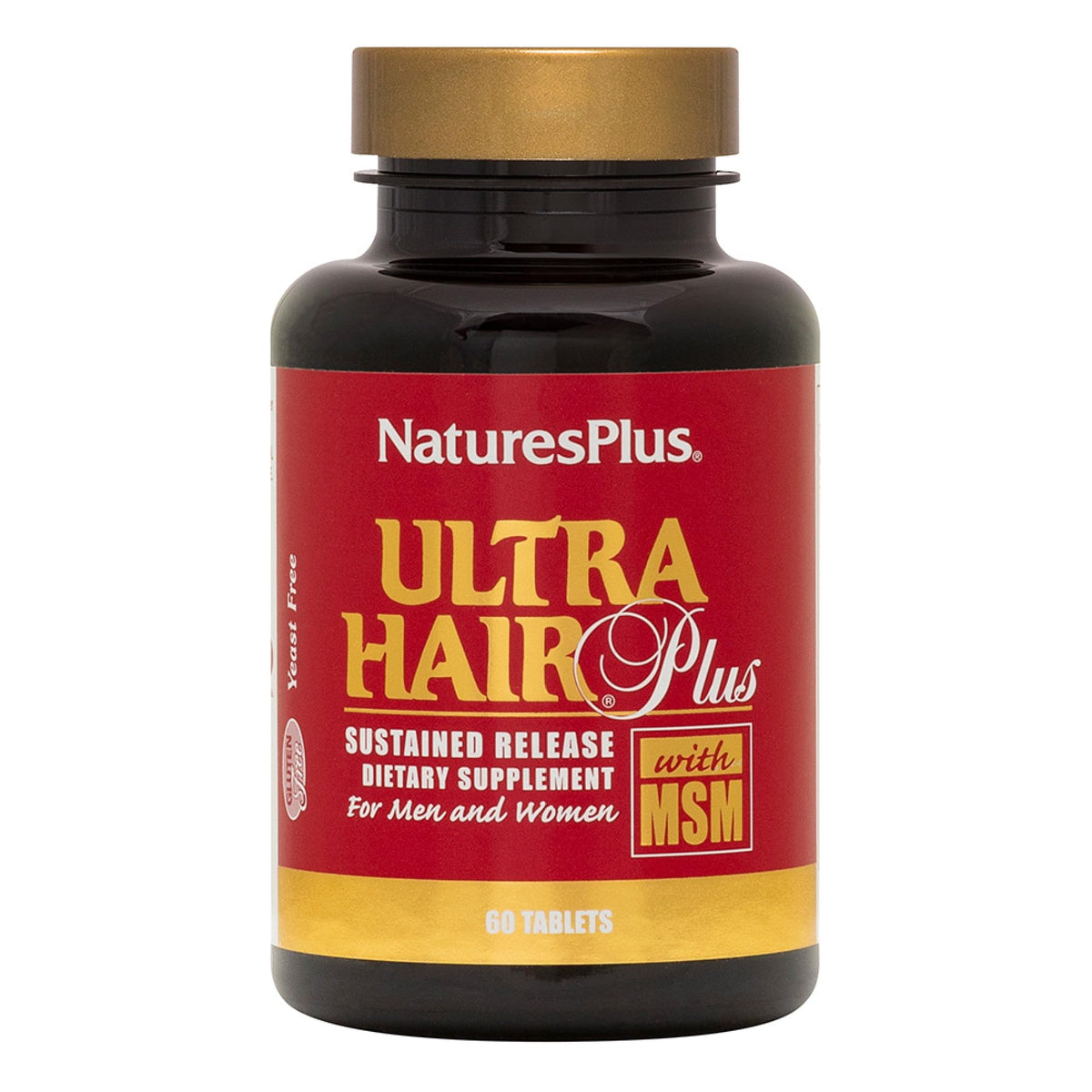 NaturesPlus Ultra Hair Plus 60 tablets front view