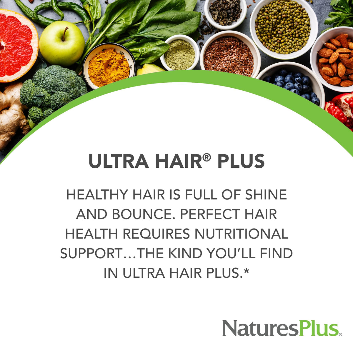 NaturesPlus Ultra Hair Plus bottle side view