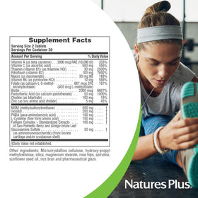NaturesPlus Ultra Hair Plus nutritional information label
