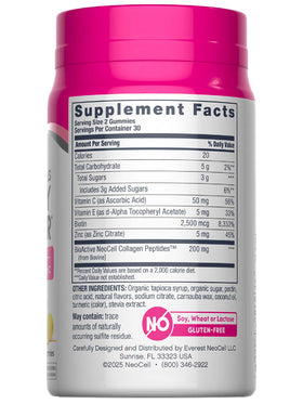 NeoCell Hair Skin and Nails Gummies bottle side view