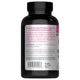 NeoCell Super Collagen Plus Vitamin C caplets on a wooden surface