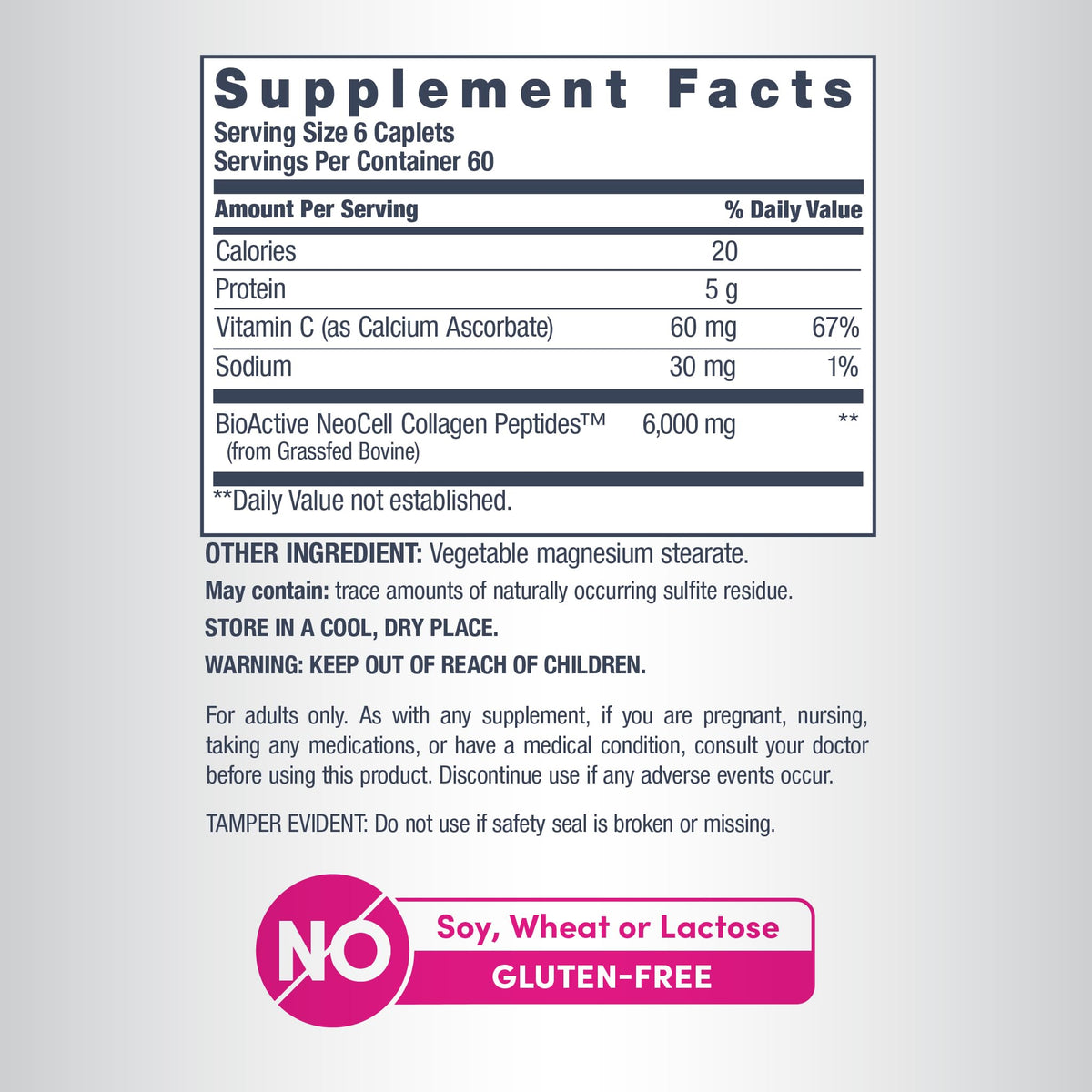 NeoCell Super Collagen Plus Vitamin C caplets with a measuring spoon